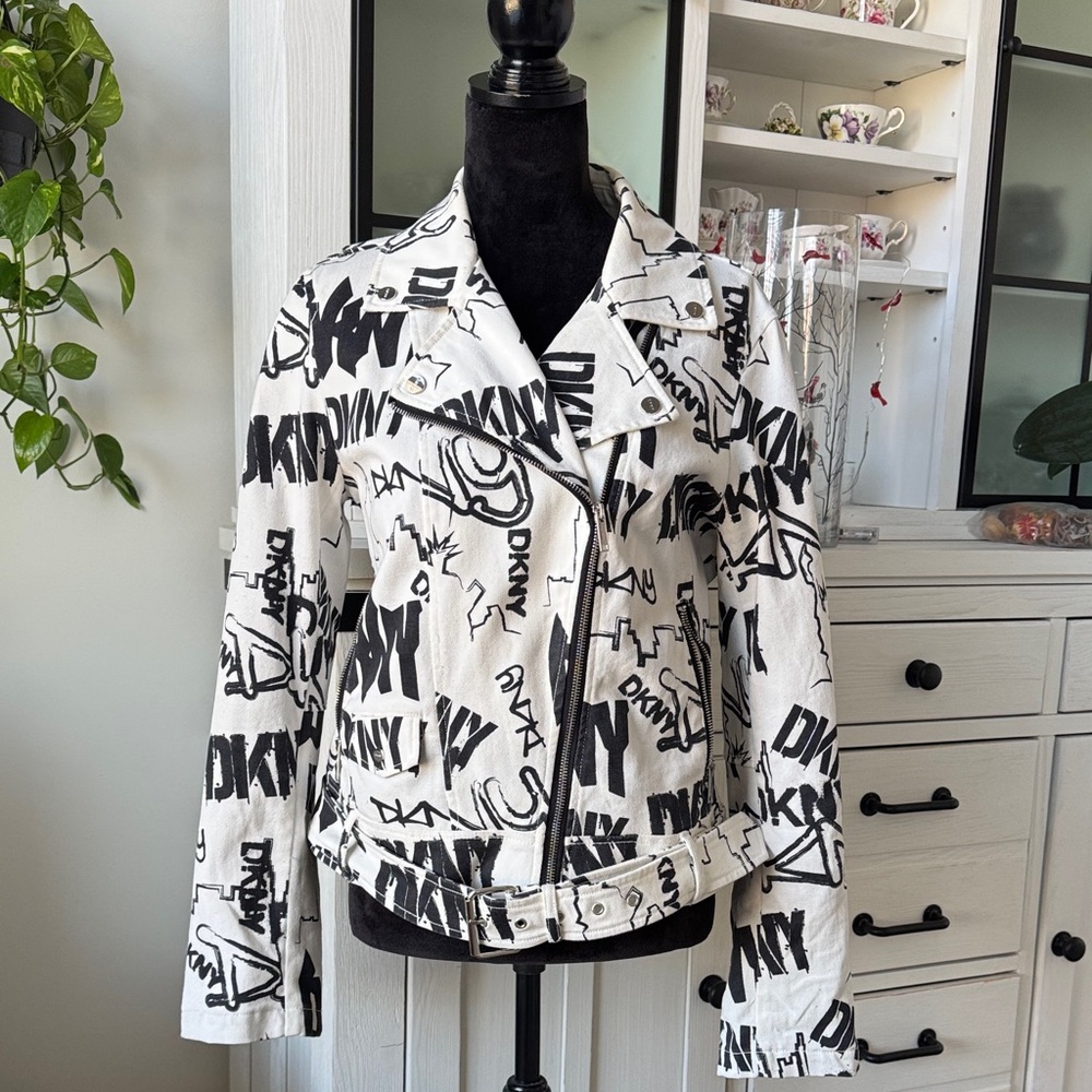 DKNY Graphic Black and White Jacket